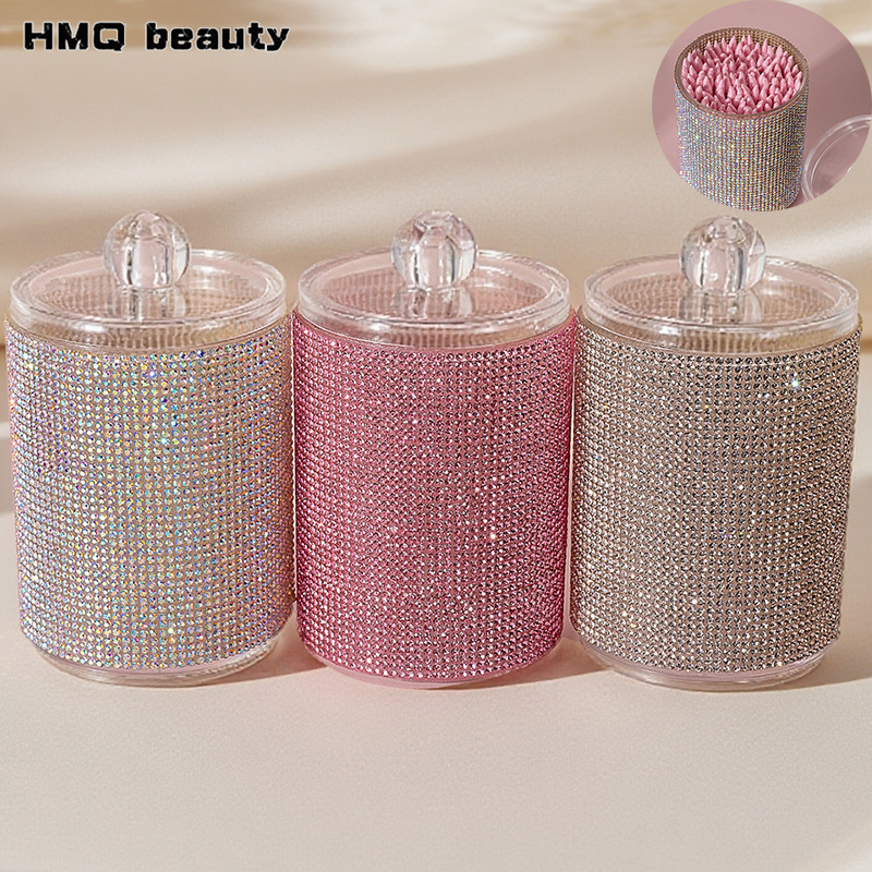 Luxury Skincare Containers - 럭셔리 다이아몬드 면봉 보관함 휴대용 면봉