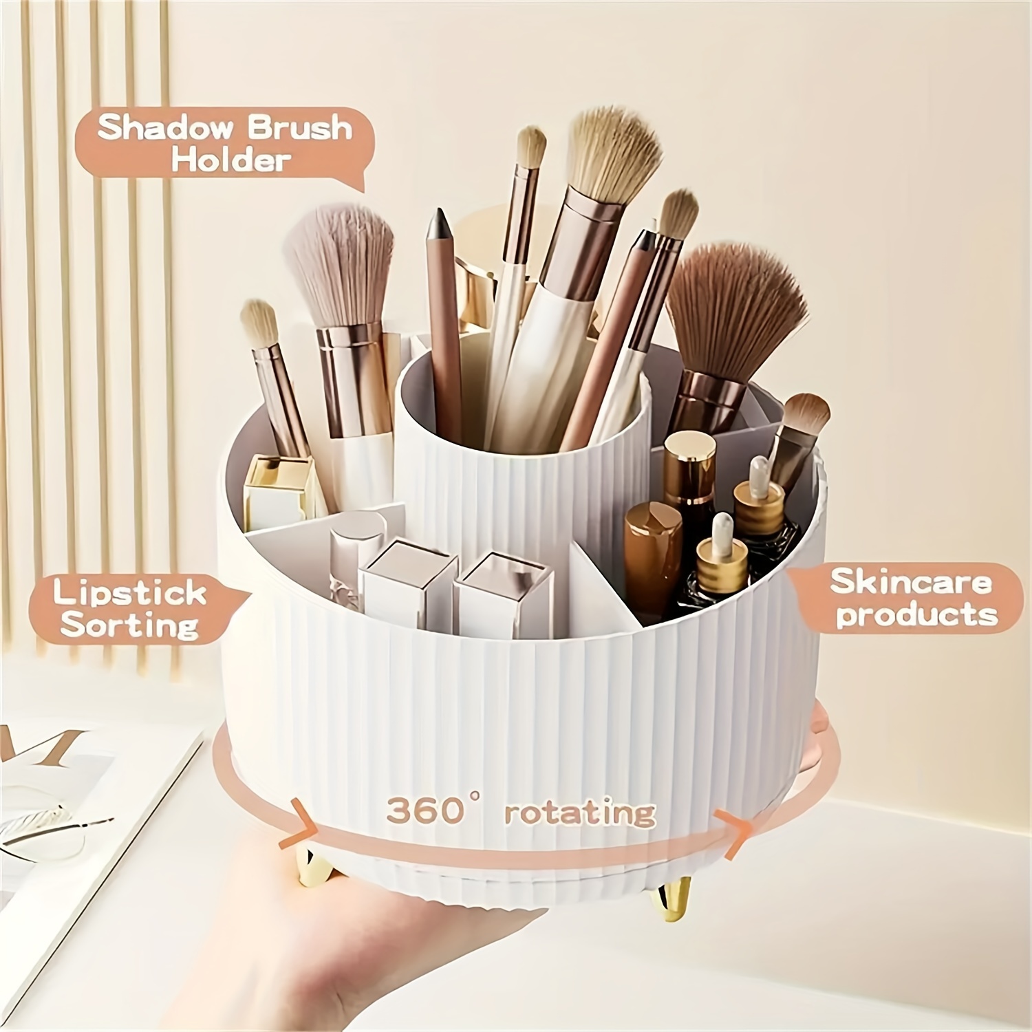 360도 회전하는 화장품 보관함 - 5칸짜리 플라스틱  - Luxury Skincare Design 리뷰 및 가격