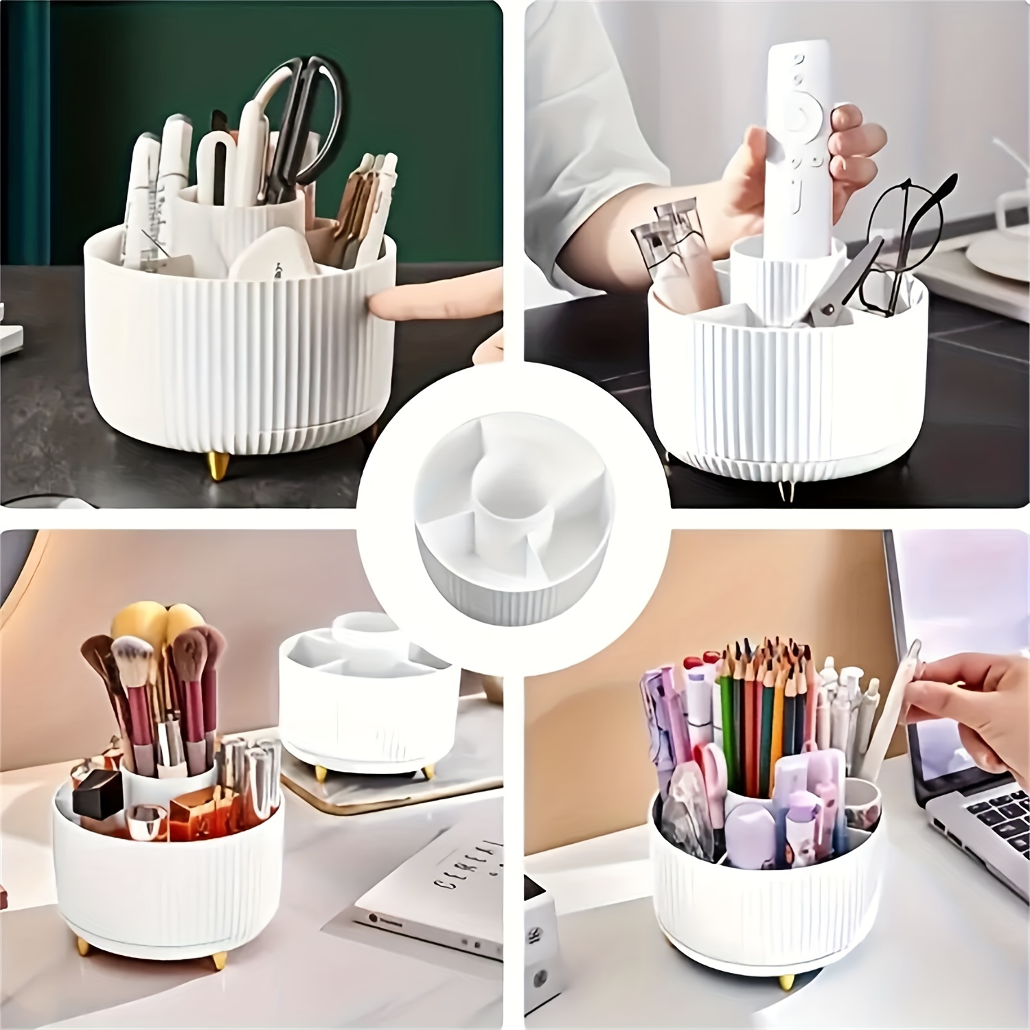 360도 회전하는 화장품 보관함 - 5칸짜리 플라스틱  - Luxury Skincare Design 리뷰 및 가격
