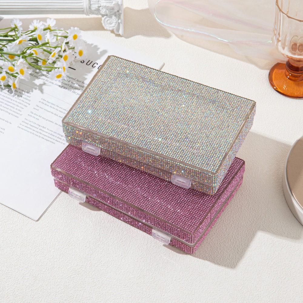 럭셔리 샤이니 라인스톤 수납함 네일 젤 폴리쉬 & 속눈 - Luxury Skincare Containers 리뷰 및 가격