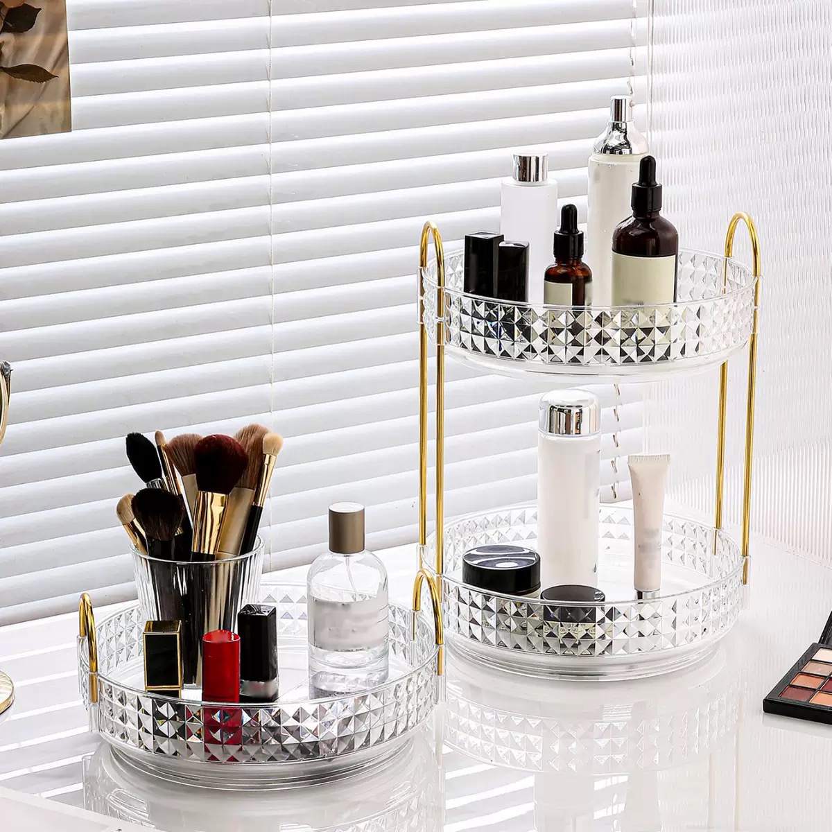 1개/고급 화장품 보관함 데스크탑 회전식 화장대 정리함 - Luxury Skincare Box 리뷰 및 가격