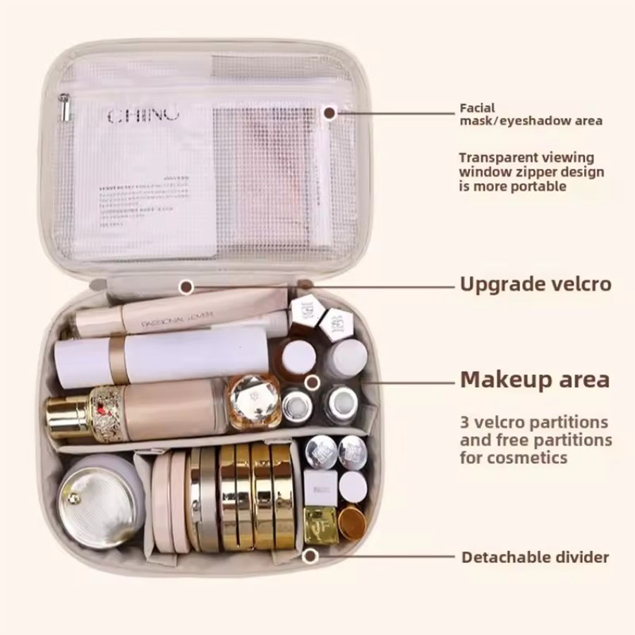 새로운 여성용 화장품 가방 휴대용 보관 가방 대용량 고 - Luxury Skincare Containers 리뷰 및 가격